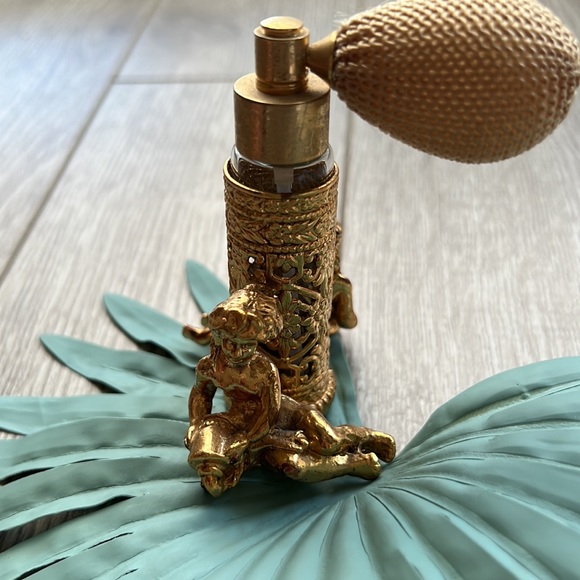 Vintage Stylebuilt Glass Perfume Bottle W/ Metal Holder- Made in USA Mid Century - Picture 3 of 7